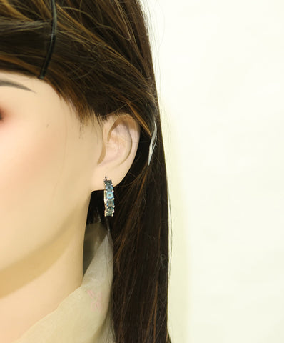Rare London Blue Topaz 925 Silver Bold Statement Hoop Earrings | Tested by Experts