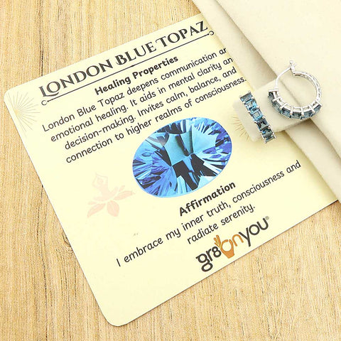 Rare London Blue Topaz 925 Silver Bold Statement Hoop Earrings | Tested by Experts