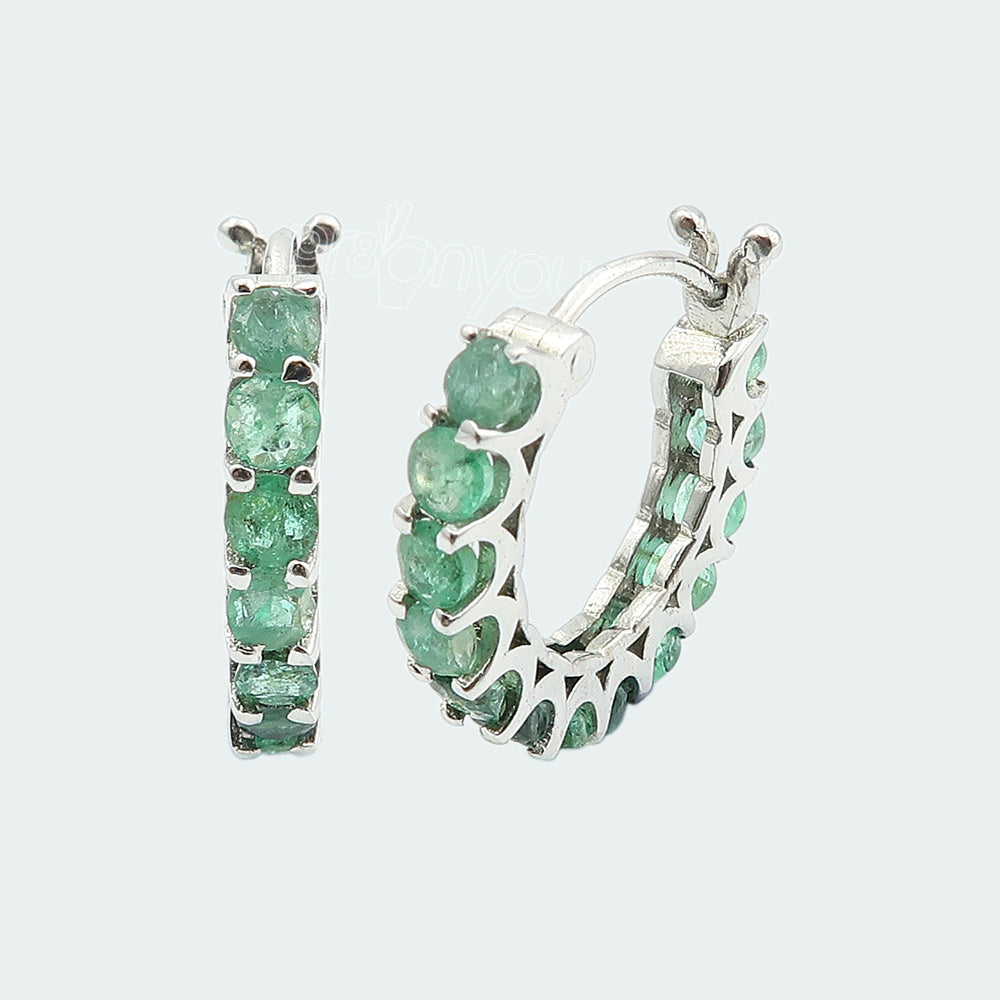 Ethically Sourced Emerald 925 Sold Silver Teen Girl Hoop Earrings | Fits All Moods