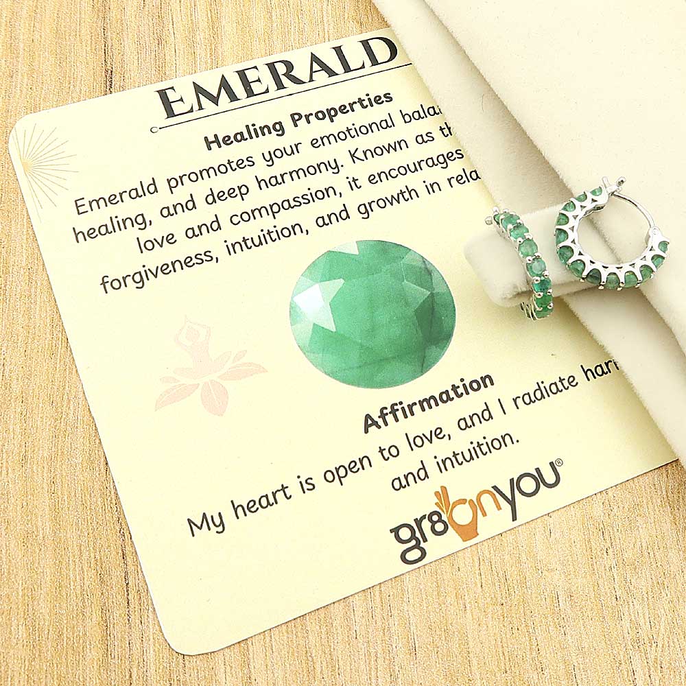 Ethically Sourced Emerald 925 Sold Silver Teen Girl Hoop Earrings | Fits All Moods