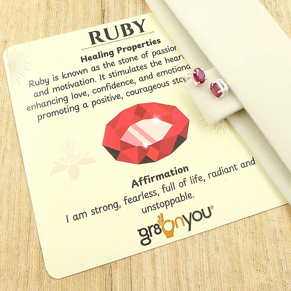 925 Silver AAA Grade Oval Ruby Stud Earrings | Gift-Wrapped | Unmissable Quality