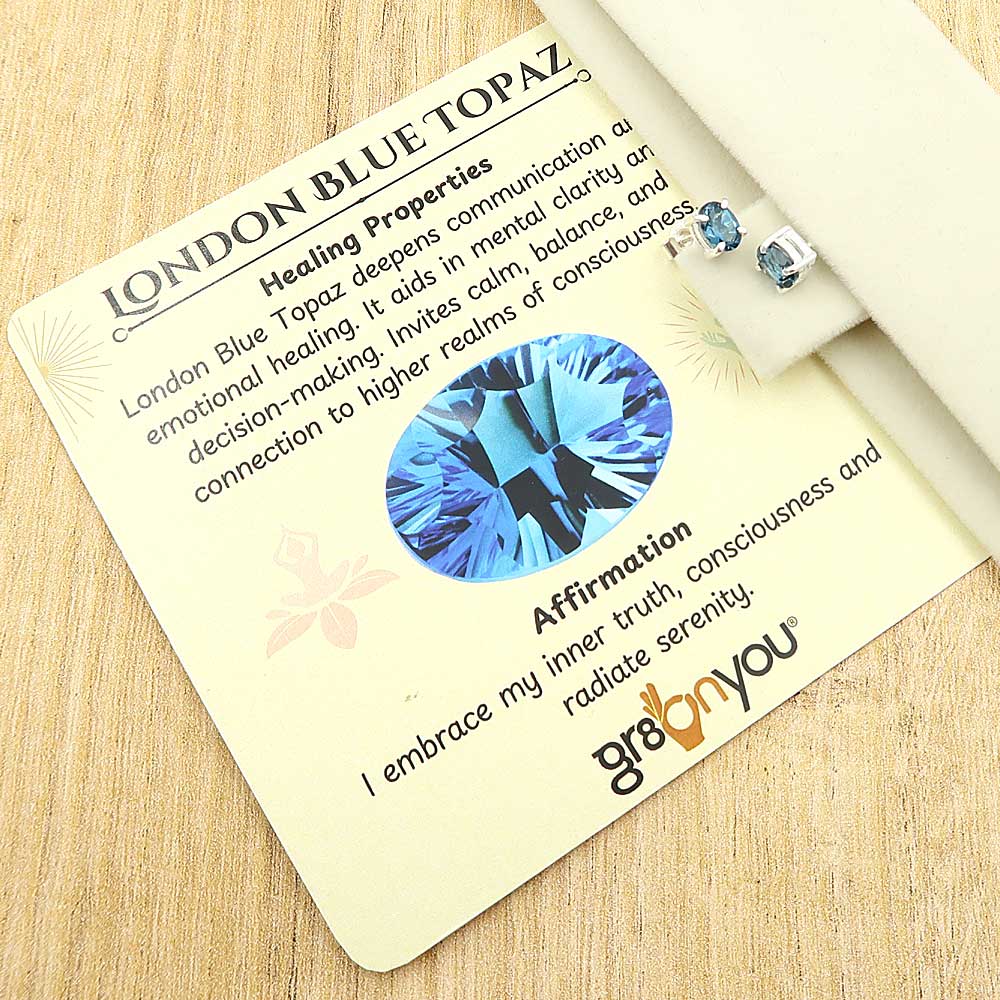 Silver Genuine London Blue Topaz Prong Studs | Built for Daily Wear