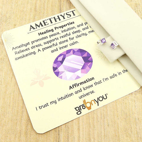 Premium 925 Silver Super Quality Square Amethyst Earrings | Securely Crafted