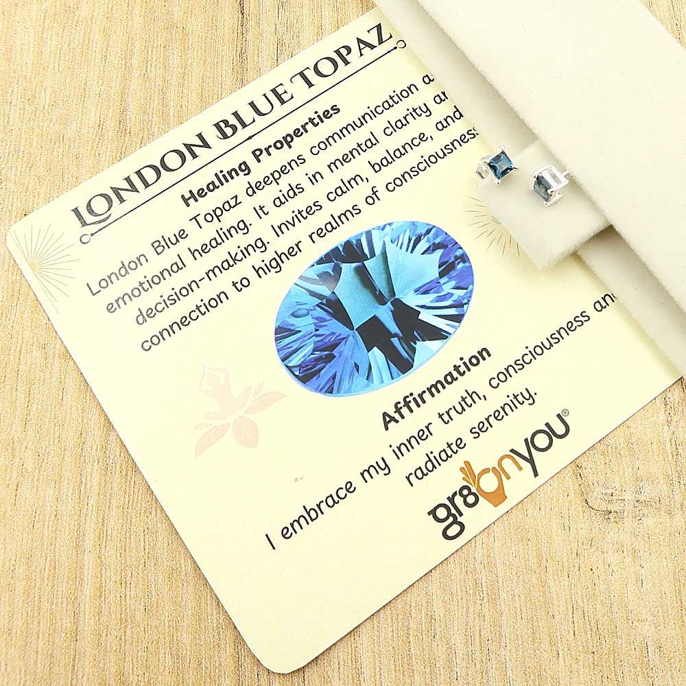 Authentic Silver Real London Blue Topaz Prong Earrings | Fashion Forward Design