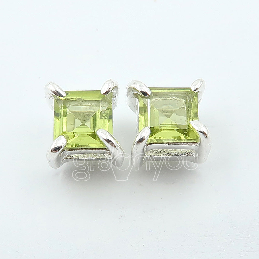 925 Silver Ethically Sourced Green Peridot Earrings | Signature Product By gr8onyou