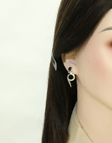 Solid Silver Natural Sapphire Stud Earrings 3.1 cm| Holiday Gifting | Trending Now