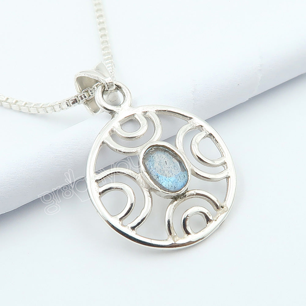 Authentic Silver Rare Labradorite Earrings-Pendant Set | Now with Free Gift