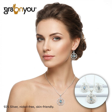 Authentic Silver Rare LABRADORITE Earrings-Pendant Set | Now with Free Gift