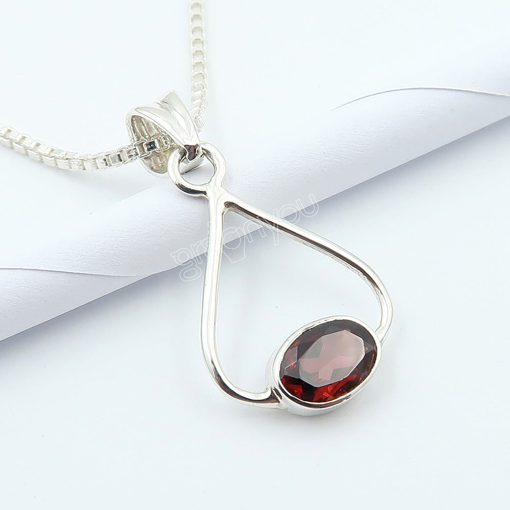 Free Silver Chain 925 Silver Rare Garnet Jewellery Set | Style for Every Occasion