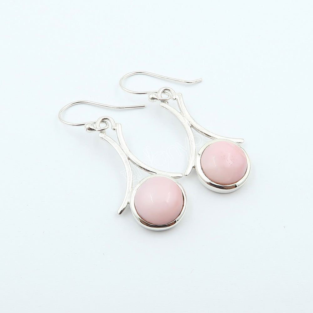 925 Silver Rare Pink Opal Earrings-Pendant Set | For Collectors of Fine Jewellery