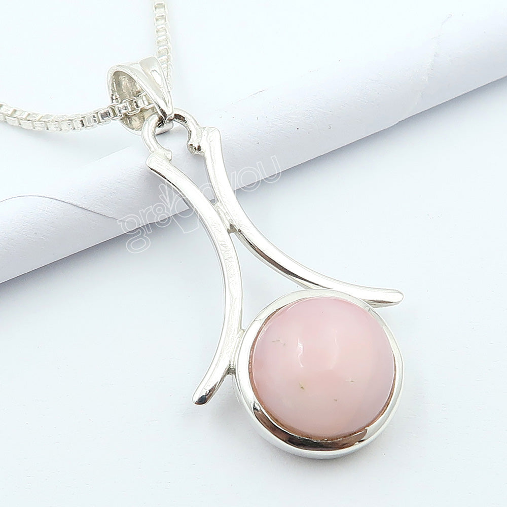 925 Silver Rare Pink Opal Earrings-Pendant Set | For Collectors of Fine Jewellery