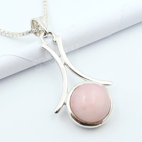 925 Silver Rare Pink Opal Earrings-Pendant Set | For Collectors of Fine Jewellery