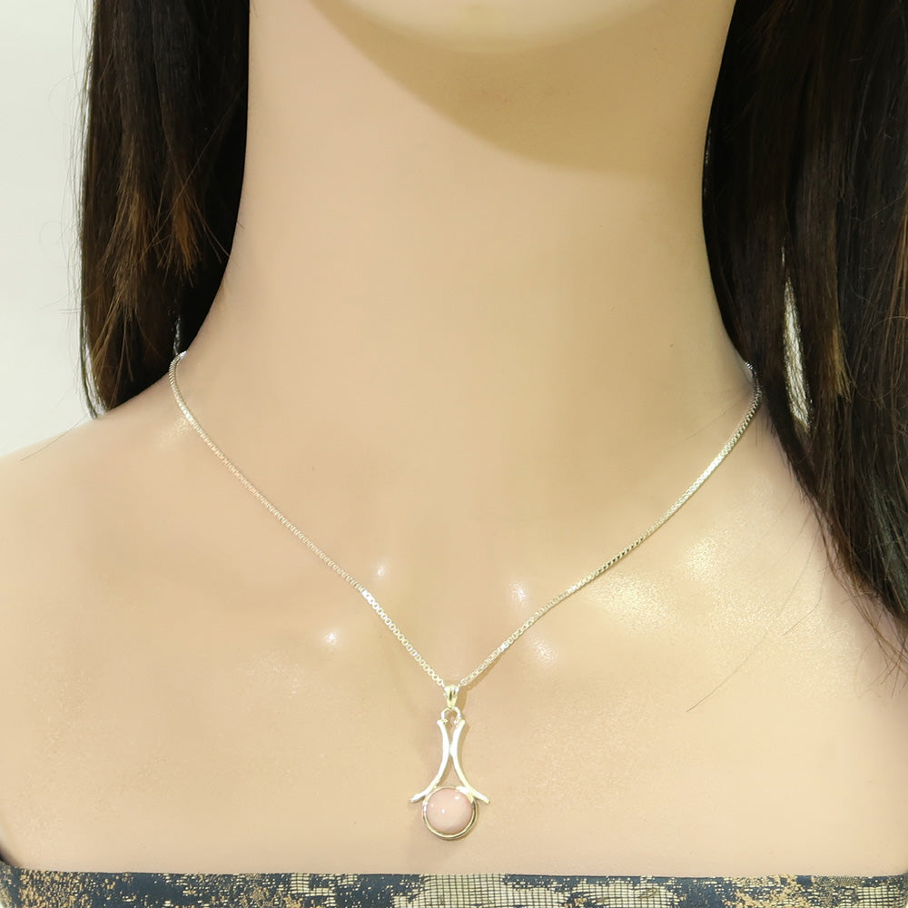 925 Silver Rare Pink Opal Earrings-Pendant Set | For Collectors of Fine Jewellery