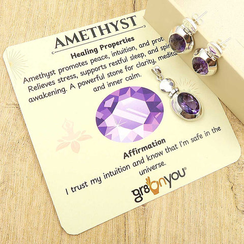 Sold Silver Genuine Amethyst Jewellery Set | Ideal for Gifting Moments