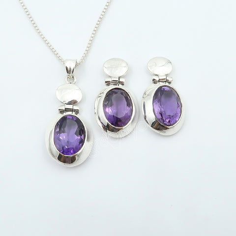 Sold Silver Genuine Amethyst Jewellery Set | Ideal for Gifting Moments