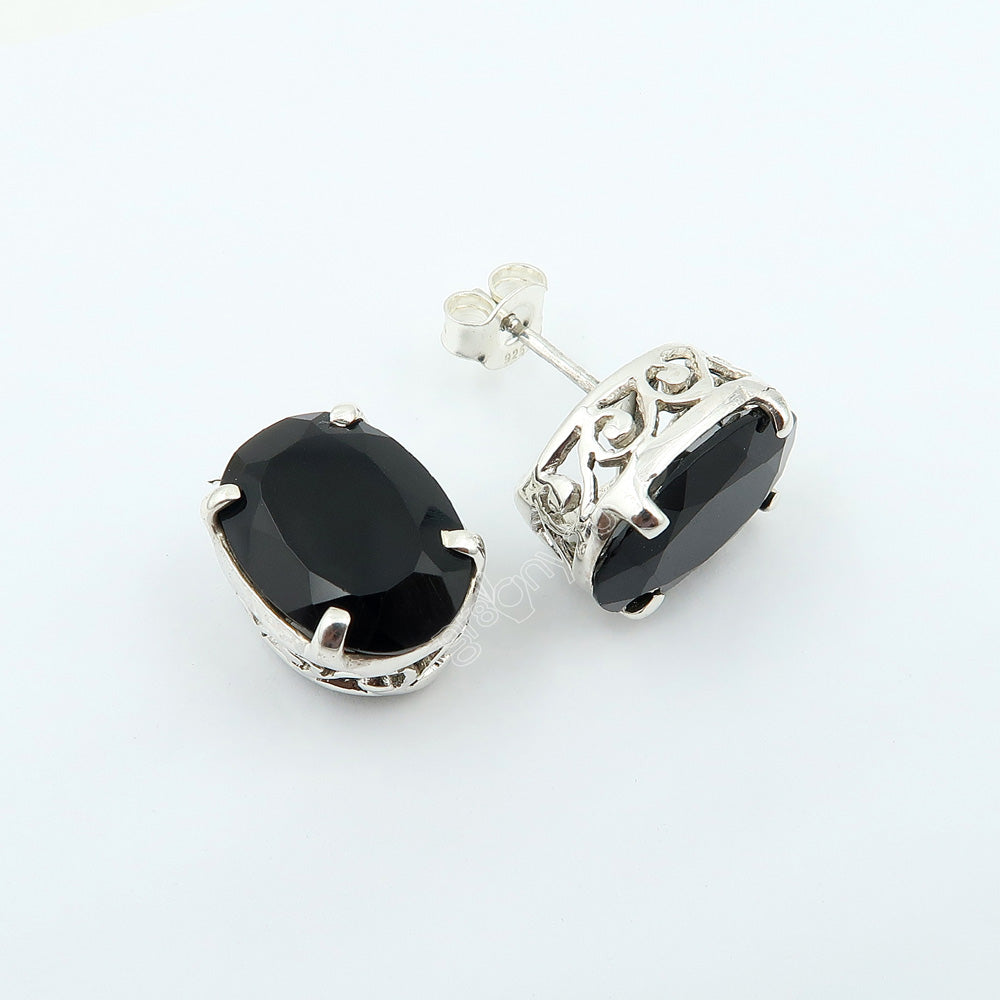 Premium 925 Silver AAA Grade Black Onyx Jewellery Set With Free Box Chain