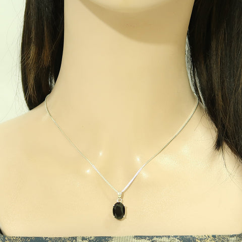 Premium 925 Silver AAA Grade Black Onyx Jewellery Set With Free Box Chain