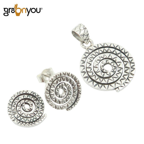 🎁 FREE Gift – with 2 items – 925 Silver Spiral Earrings Pendant Set (£45 Value)