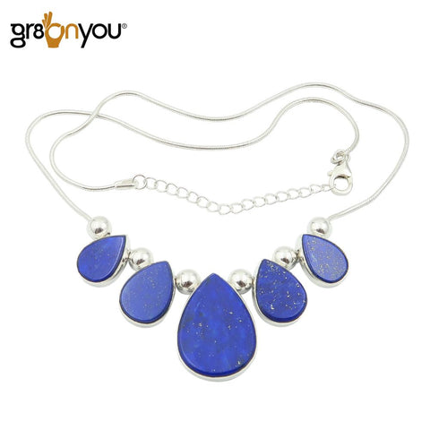 🎁 KOSTENLOSES Geschenk – bei 4 Artikeln – Große 925er Silber-Halskette mit Lapislazuli (Wert 128 €)