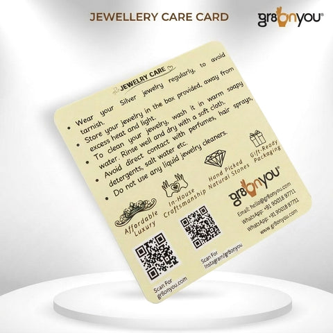 LUXURY GIFT PACKAGING WITH EVERY ORDER | Includes Premium Carry Bag, Magnetic Gift Box, Soft Travel Pouch, Silver Polish Cloth, Authenticity Certificate, Jewellery Care Card, Gemstone Benefits Card & a Complimentary Jewellery Gift